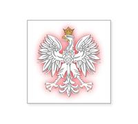 CafePress Polish White Eagle 2 Rectangle Sticker Square Bumper Sticker Car Decal