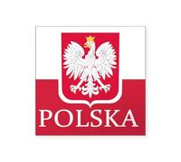CafePress Polska Polish Flag Sticker Square Bumper Sticker Car Decal