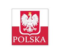 CafePress Polska Polish Flag Sticker Square Bumper Sticker Car Decal