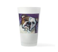 CafePress Portrait of an English Bulldog Pint Glass, 16 oz. Drinking Glass