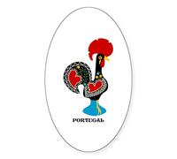 CafePress Portuguese Rooster of Luck Sticker Oval Bumper Sticker, Euro Oval Car Decal