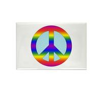 CafePress Rainbow Peace Sign Gear Rectangle Magnet, 2"x3" Refrigerator Magnet