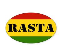 CafePress Rasta Reggae Colours Oval Bumper Sticker, Euro Oval Car Decal