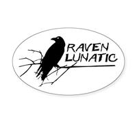 CafePress Raven Lunatic Halloween Sticker Oval Bumper Sticker, Euro Oval Car Decal