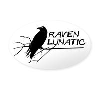 CafePress Raven Lunatic Halloween Sticker Oval Bumper Sticker, Euro Oval Car Decal