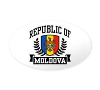 CafePress Republic Of Moldova Oval Bumper Sticker, Euro Oval Car Decal