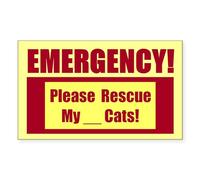 CafePress Rescue My Cats Emergency Door/Window Sticker B Rectangle Bumper Sticker Car Decal