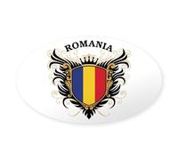 CafePress Romania Oval Bumper Sticker, Euro Oval Car Decal