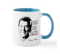 CafePress Ronald Reagan Quote Trust But Verify Mug 11 oz (325 ml) Ceramic Coffee Mug