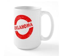 CafePress Rubber Ink Stamp Oklahoma Mugs 15 oz (444 ml) Ceramic Coffee Mug
