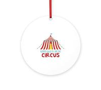 CafePress Running Away To Join The Circus 4" Round MDF Wood Ornament