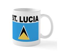 CafePress Saint Lucia Flag Mug 11 oz (325 ml) Ceramic Coffee Mug