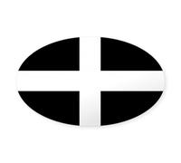 CafePress Saint Piran's Cornwall Flag Oval Sticker Oval Bumper Sticker, Euro Oval Car Decal