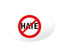 CafePress Say NO To Hate Oval Sticker Oval Bumper Sticker, Euro Oval Car Decal