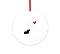 CafePress Scottie Dog 4" Round MDF Wood Ornament