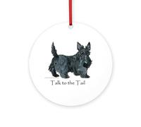 CafePress Scottish Terrier Attitude 4" Round MDF Wood Ornament