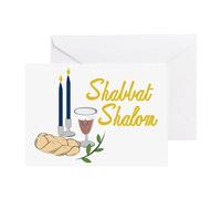 CafePress Shabbat Shalom Greeting Card, Note Card, Birthday Card, Blank Inside Matte Glossy