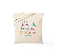 CafePress Shakespeare She Is Fierce Quote Tote Bag Natural Canvas Tote Bag, Reusable Shopping Bag