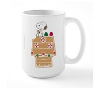 CafePress Snoopy Gingerbread House Snacking Mugs 15 oz (444 ml) Ceramic Coffee Mug