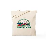 CafePress Snoopy Night Before Christmas Natural Canvas Tote Bag, Reusable Shopping Bag