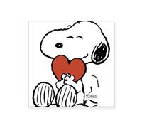 CafePress Snoopy On Heart Sticker Square Bumper Sticker Car Decal