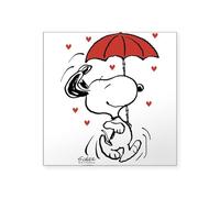 CafePress Snoopy On Heart Sticker Square Bumper Sticker Car Decal