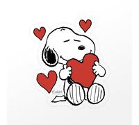 CafePress Snoopy Valentine's Day Small Die Cut Sticker, 3"x4" Clear