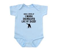 CafePress Snowboard Like My Daddy Body Suit Cute Infant Bodysuit Baby Romper Sky Blue
