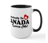 CafePress Somebody in Canada Loves Me Large Mug 15 oz (444 ml) Ceramic Coffee Mug