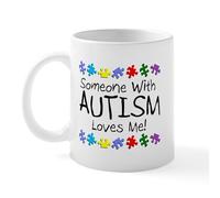 CafePress Someone with Autism Loves Me Mug 11 oz (325 ml) Ceramic Coffee Mug