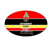 CafePress Southernmost Point Buoy Key West Sticker Oval Bumper Sticker, Euro Oval Car Decal