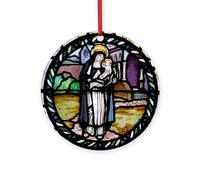 CafePress St Rose Of Lima Window 4" Round MDF Wood Ornament