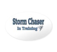 CafePress Storm Chaser In Training Sticker Oval Bumper Sticker, Euro Oval Car Decal