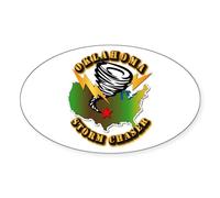 CafePress Storm Chaser Oklahoma Oval Bumper Sticker, Euro Oval Car Decal