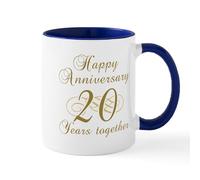 CafePress Stylish 20Th Anniversary Mug 11 oz (325 ml) Ceramic Coffee Mug