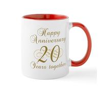 CafePress Stylish 20Th Anniversary Mug 11 oz (325 ml) Ceramic Coffee Mug