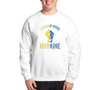 CafePress Support Ukraine I Stand With Ukraine Uk Sweatshirt Classic Crew Neck Sweatshirt White