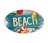 CafePress Surf Board Hawaii Beach Sticker Oval Bumper Sticker, Euro Oval Car Decal
