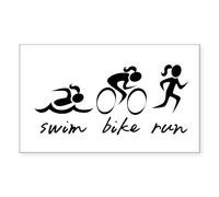CafePress Swim Bike Run (Girl) Sticker Rectangle Bumper Sticker Car Decal
