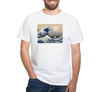 CafePress The Great Wave by Hokusai White T Shirt Men's Traditional Fit White Casual Tshirt