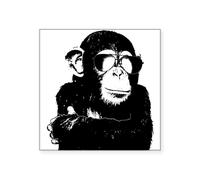 CafePress The Shady Monkey Sticker Square Bumper Sticker Car Decal