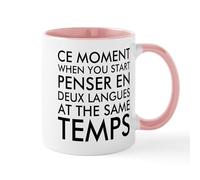 CafePress Thinking in French and English Mugs 11 oz Mug | 11 oz (325 ml) Ceramic Coffee Mug