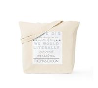CafePress Thomas Edison Quote Tote Bag Natural Canvas Tote Bag, Reusable Shopping Bag