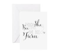 CafePress Though She Bee Little She Bee Fierce Greeting Card, Note Card, Birthday Card, Blank Inside Matte Glossy