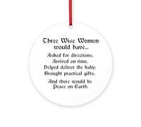 CafePress Three Wise Women 4" Round MDF Wood Ornament