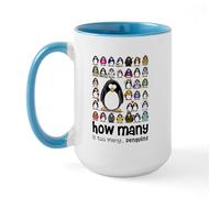 CafePress Too Many Penguins Large Mug 15 oz (444 ml) Ceramic Coffee Mug