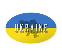 CafePress Ukraine Flag Extra Oval Sticker Oval Bumper Sticker, Euro Oval Car Decal
