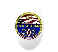 CafePress USS Alabama SSBN 731 US Navy Ship Oval Sticker Oval Bumper Sticker, Euro Oval Car Decal