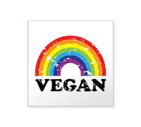 CafePress Vegan Rainbow Sticker Square Bumper Sticker Car Decal