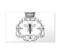CafePress Vintage Queen Bee Rectangle Bumper Sticker Car Decal